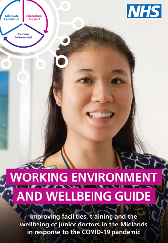A photograph of the front cover of the working environment and wellbeing guide