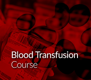 A graphic showing the blood transfusion training marketing advert