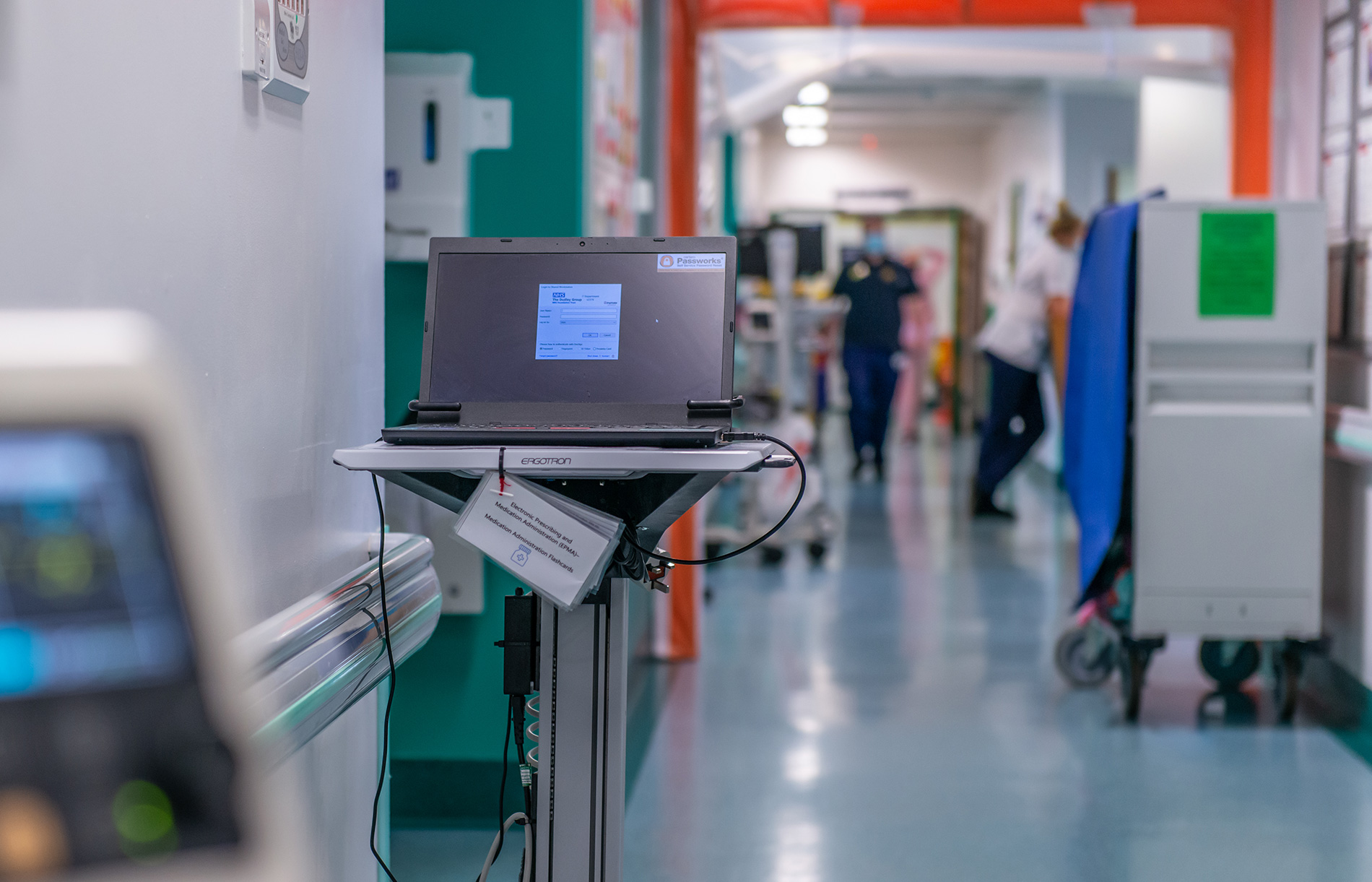 A photograph showing the corridor on ward B3