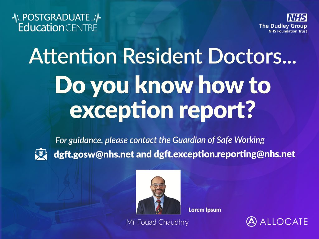 Exception Reporting screen saver with information of who to email.